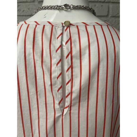 MICHAEL Michael Kors Red & White Long Sleeve Striped Blouse Size M - Picture 7 of 10